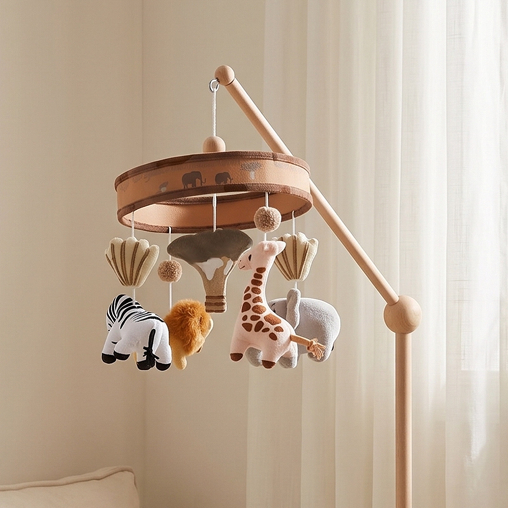 Crib Mobile Musical - Zabawki Grzechotki dla Niemowląt 0-12 Miesięcy