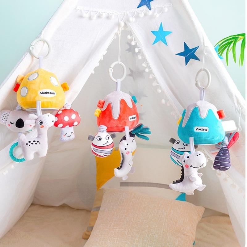 Crib Mobile Musical - QX2D pluszowe zwierzątko łóżeczko zabawka ciągnąć