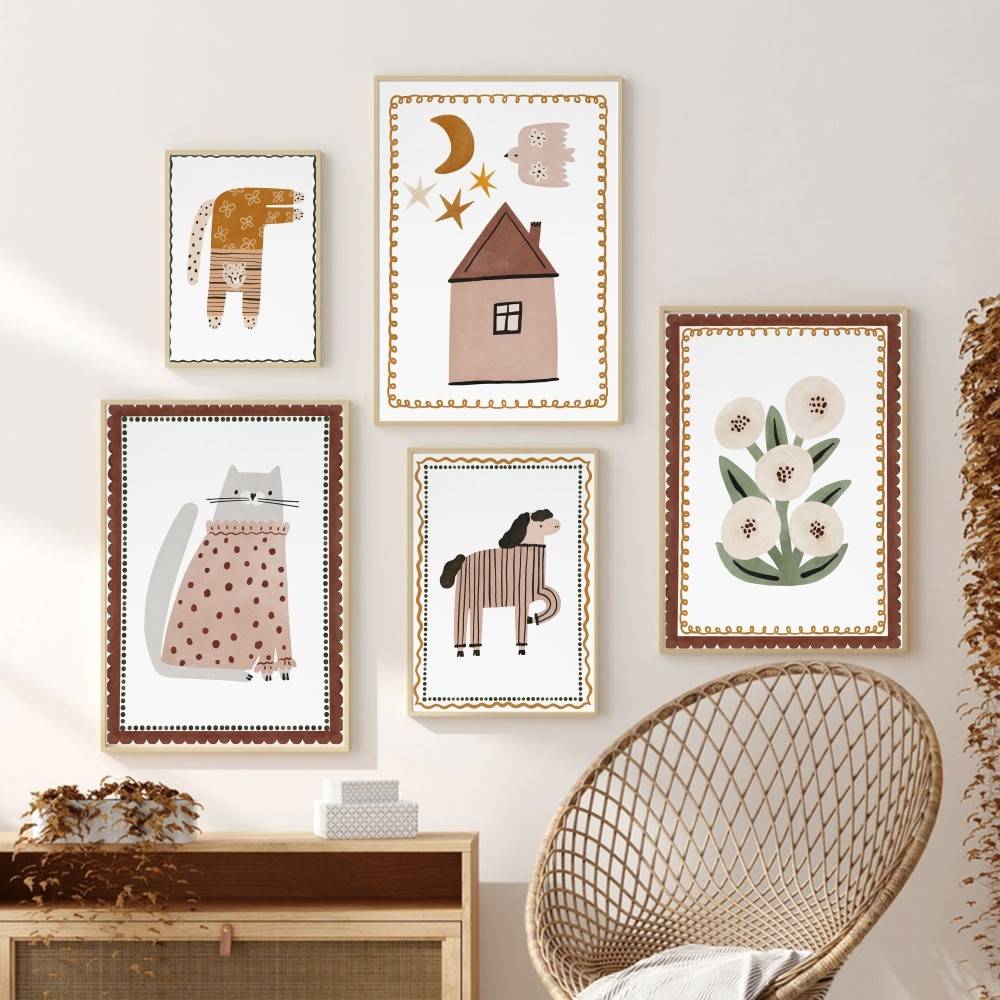 Baby Nursery Wallpaper Neutral - Neutralny plakat w stylu boho dla