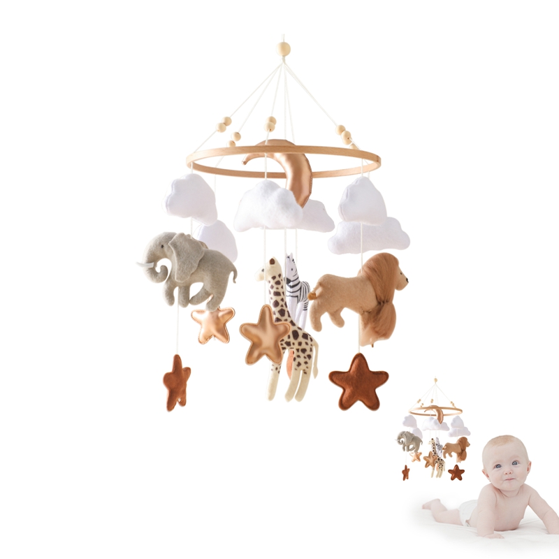 Crib Mobile Musical - Karuzela do łóżeczka, drewniana zabawka dla