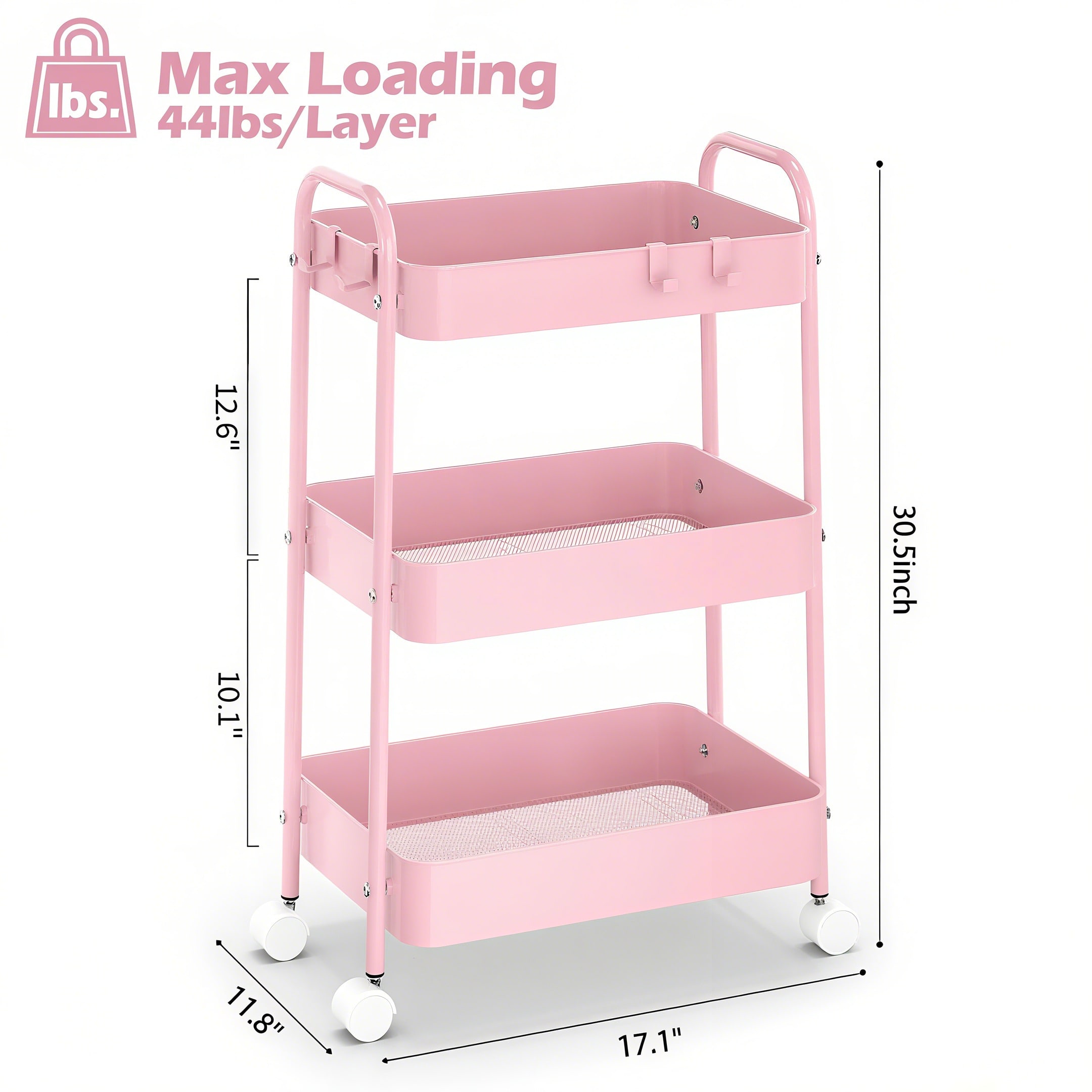 3-poziomowy metalowy wózek na  – Baby Nursery Trolley recenzja i cena