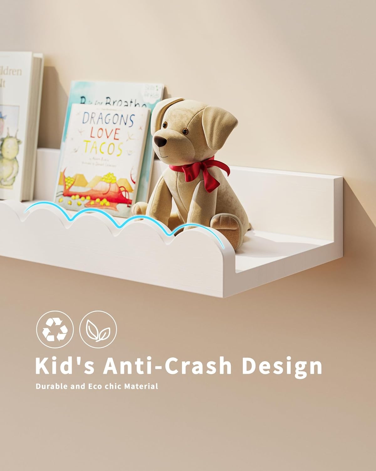 Zestaw 4 białych półek na ksią – Baby Nursery Bookshelf recenzja i cena