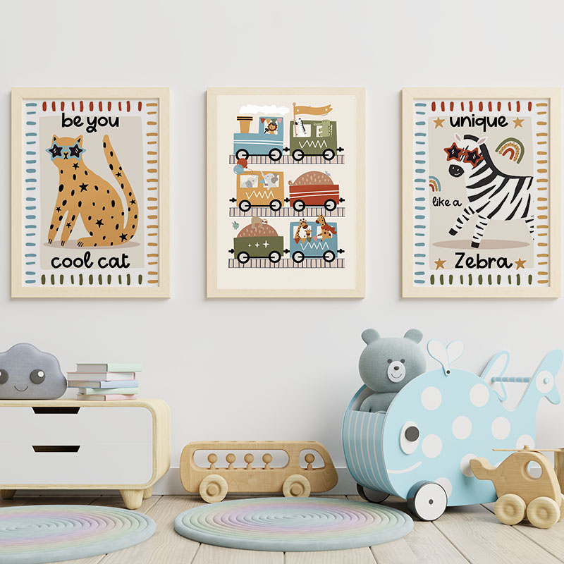 Zabawne Kreskówkowe Zwierzęta  – Baby Nursery Posters recenzja i cena