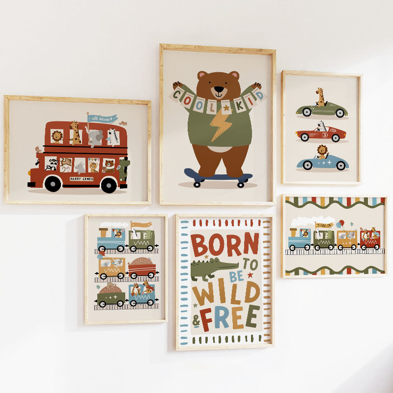Zabawne Kreskówkowe Zwierzęta  – Baby Nursery Posters recenzja i cena