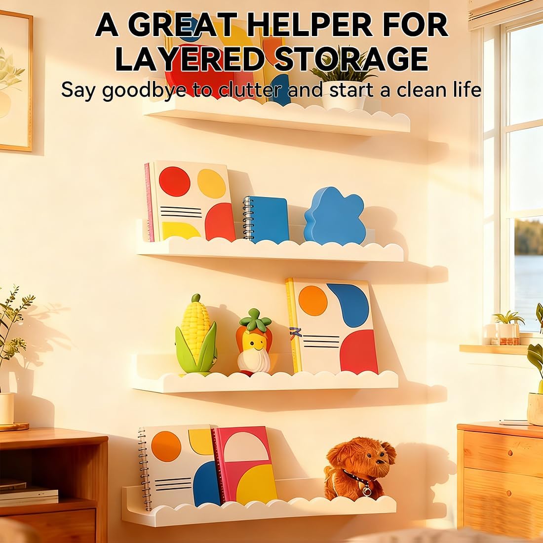 Zestaw 4 białych półek na ksią – Baby Nursery Bookshelf recenzja i cena
