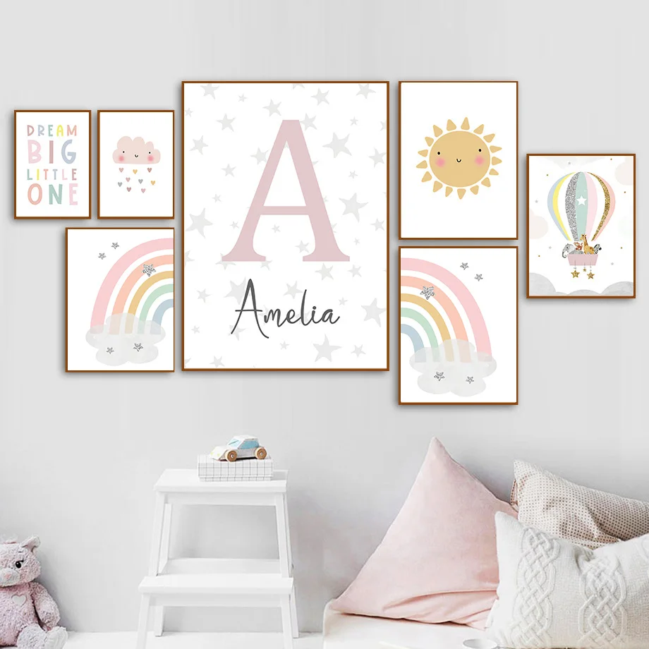 Żyrafa Słoń Balon Słońce Tęcza – Baby Nursery Posters recenzja i cena
