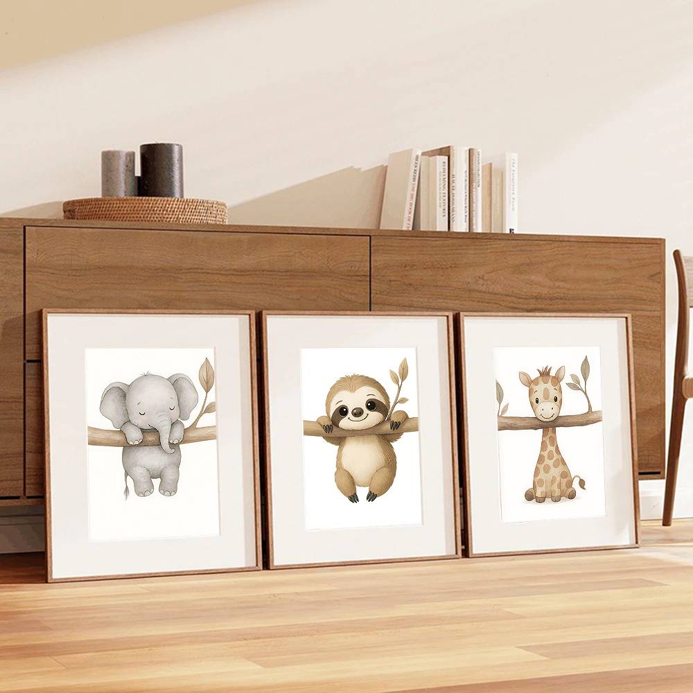 Neutralne Boho Safari Plakaty  – Baby Nursery Wallpaper Neutral recenzja i cena
