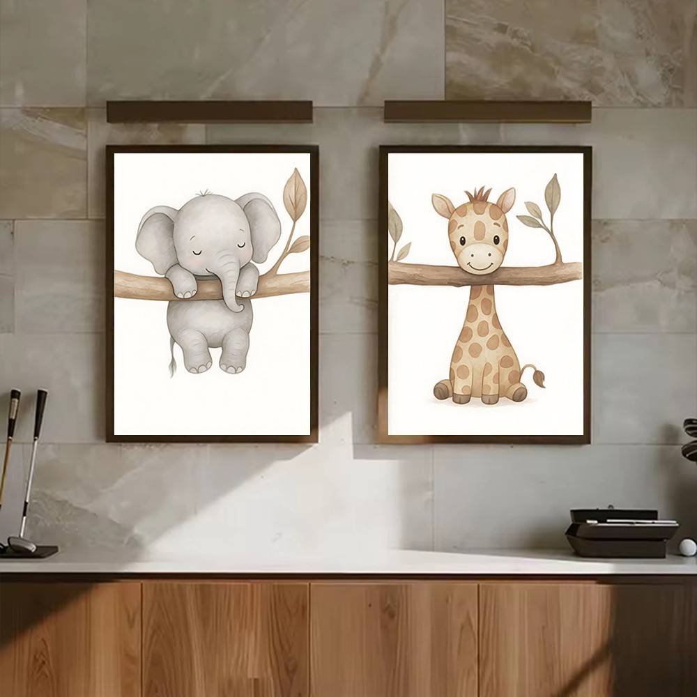 Neutralne Boho Safari Plakaty  – Baby Nursery Wallpaper Neutral recenzja i cena