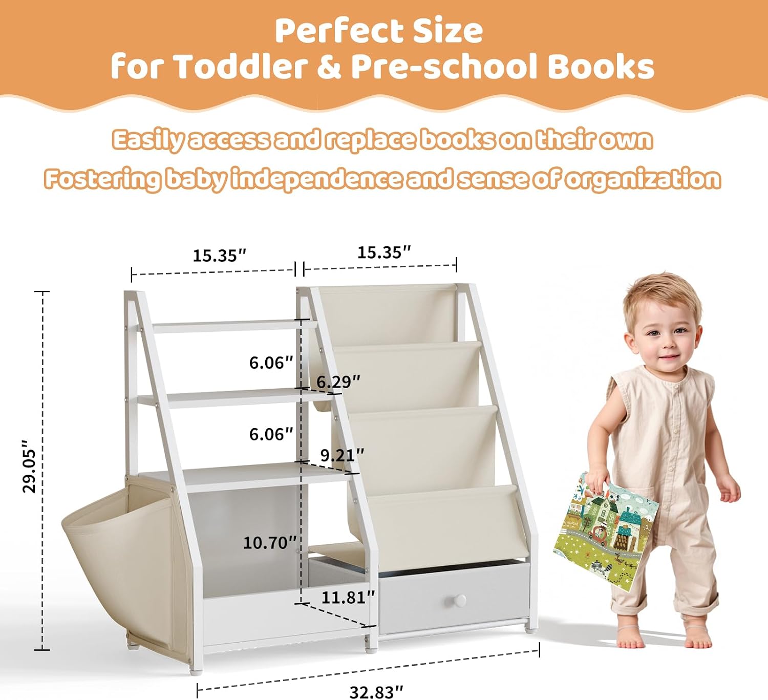 Półka na książki i zabawki dla – Baby Nursery Bookshelf recenzja i cena