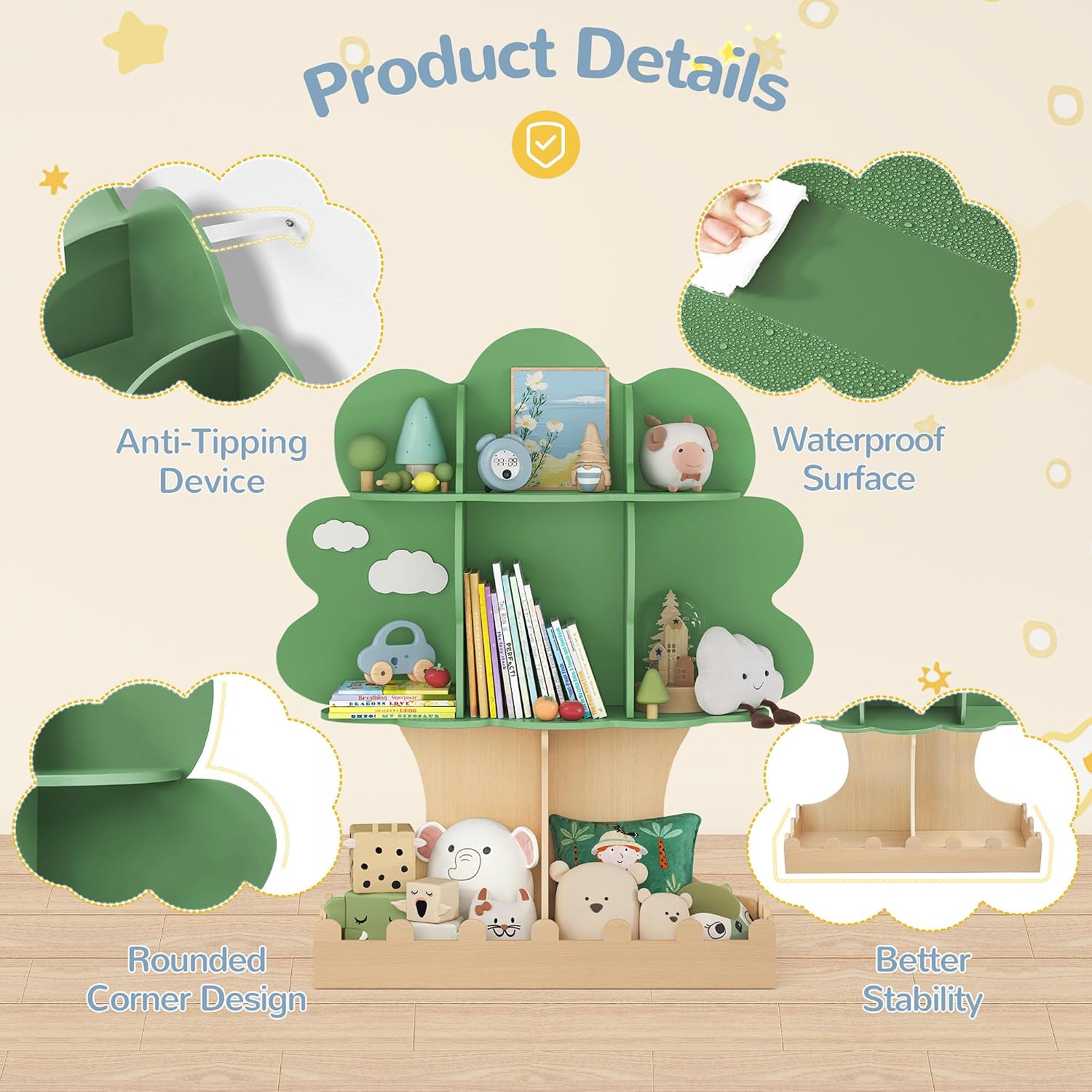 Regał na książki dla maluchów, – Baby Nursery Bookshelf recenzja i cena