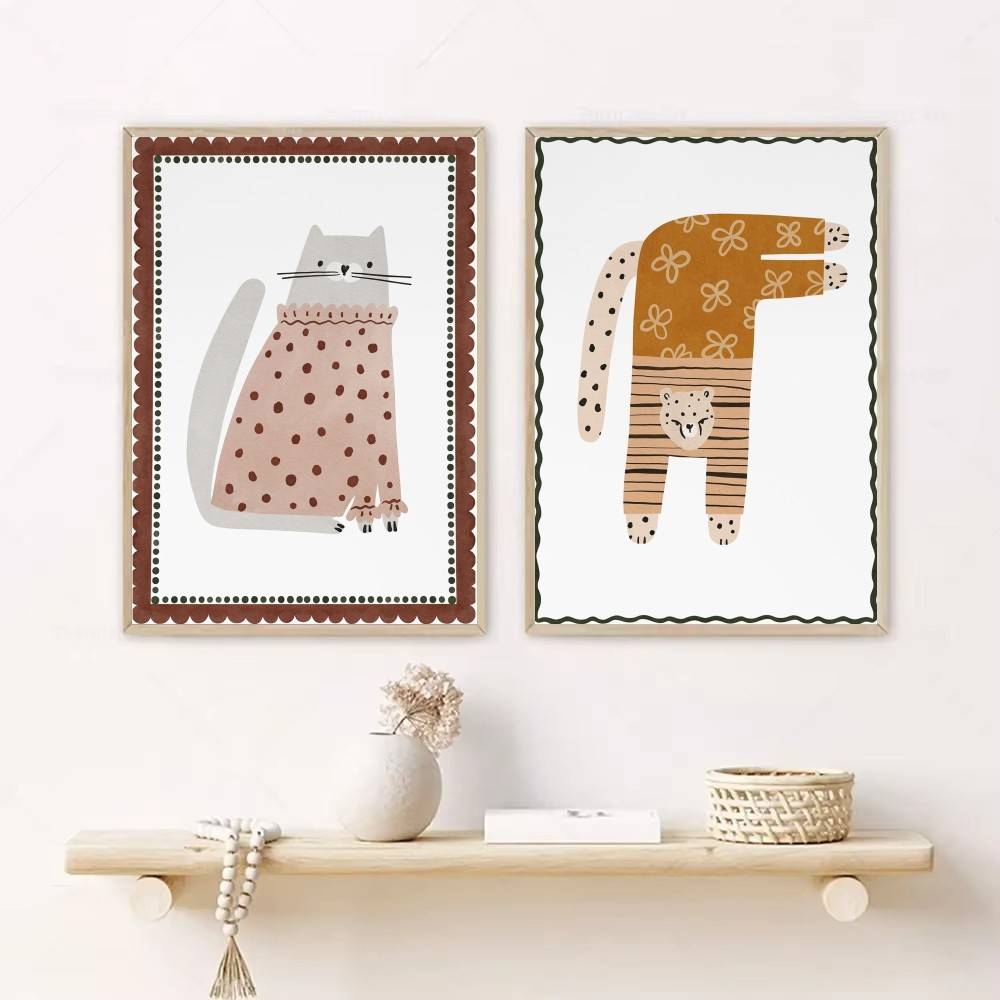 Neutralny plakat w stylu boho  – Baby Nursery Wallpaper Neutral recenzja i cena