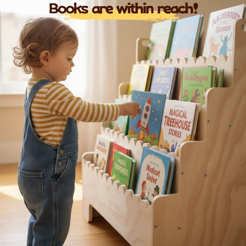 Półka na książki dla dzieci 4- – Baby Nursery Bookshelf recenzja i cena