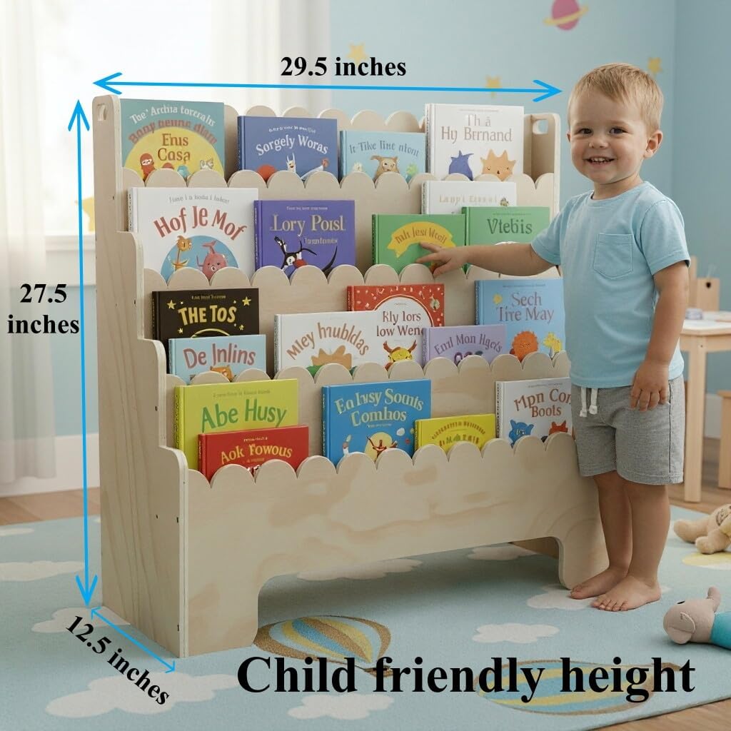 Półka na książki dla dzieci 4- – Baby Nursery Bookshelf recenzja i cena