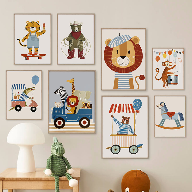 Zabawne Kreskówkowe Zwierzęta  – Baby Nursery Posters recenzja i cena
