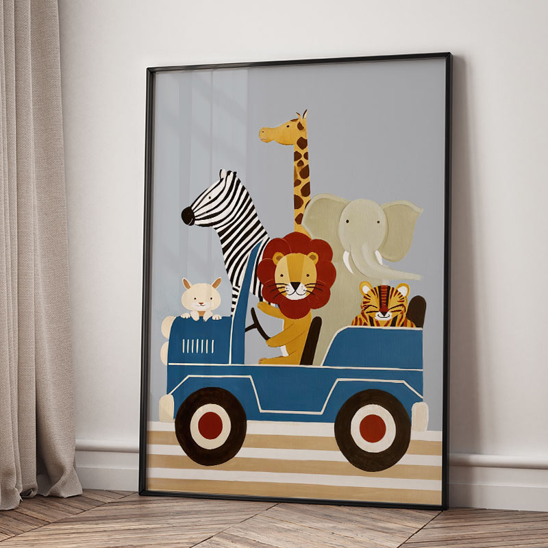 Zabawne Kreskówkowe Zwierzęta  – Baby Nursery Posters recenzja i cena