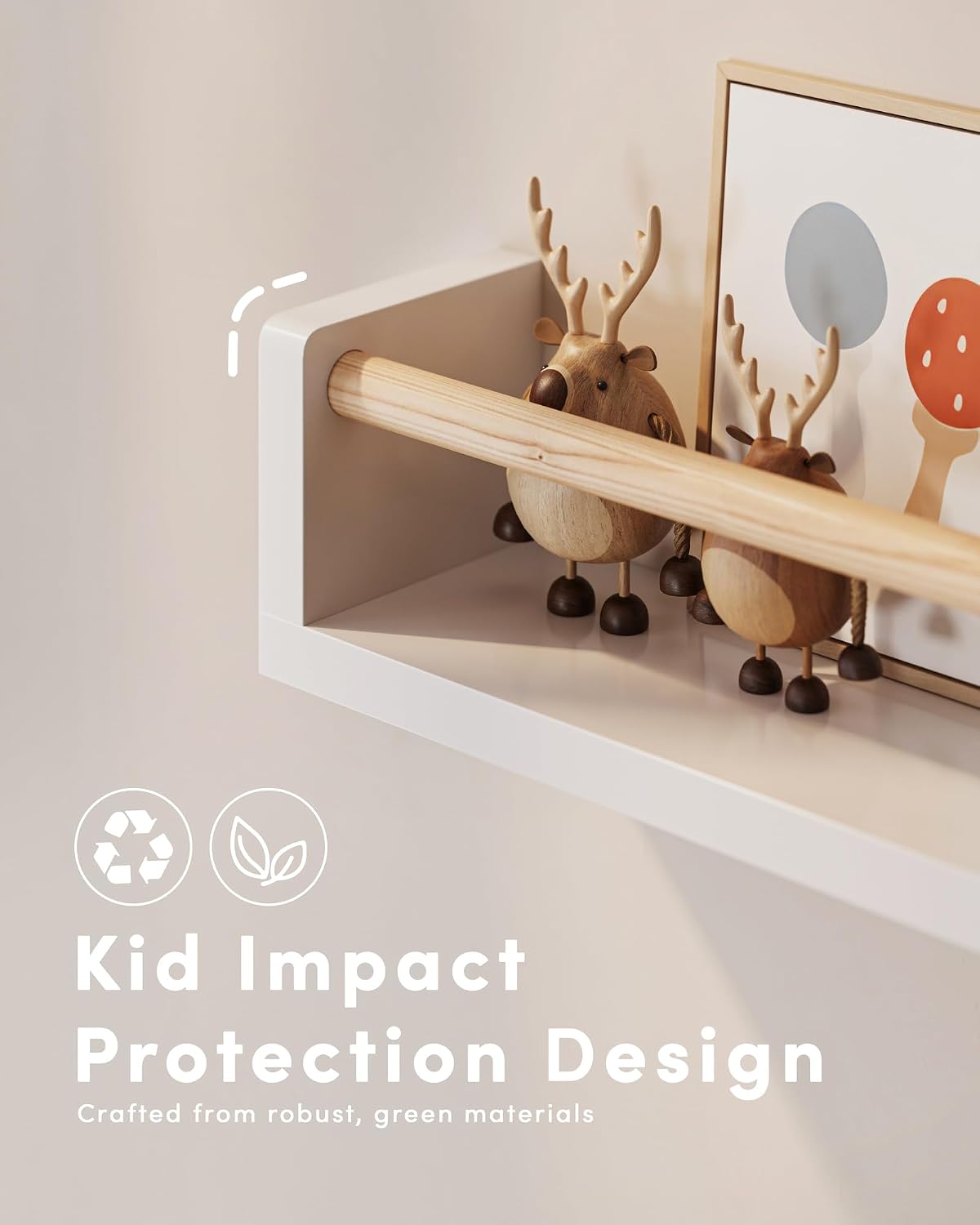 Zestaw 3 pływających półek na  – Baby Nursery Bookshelf recenzja i cena
