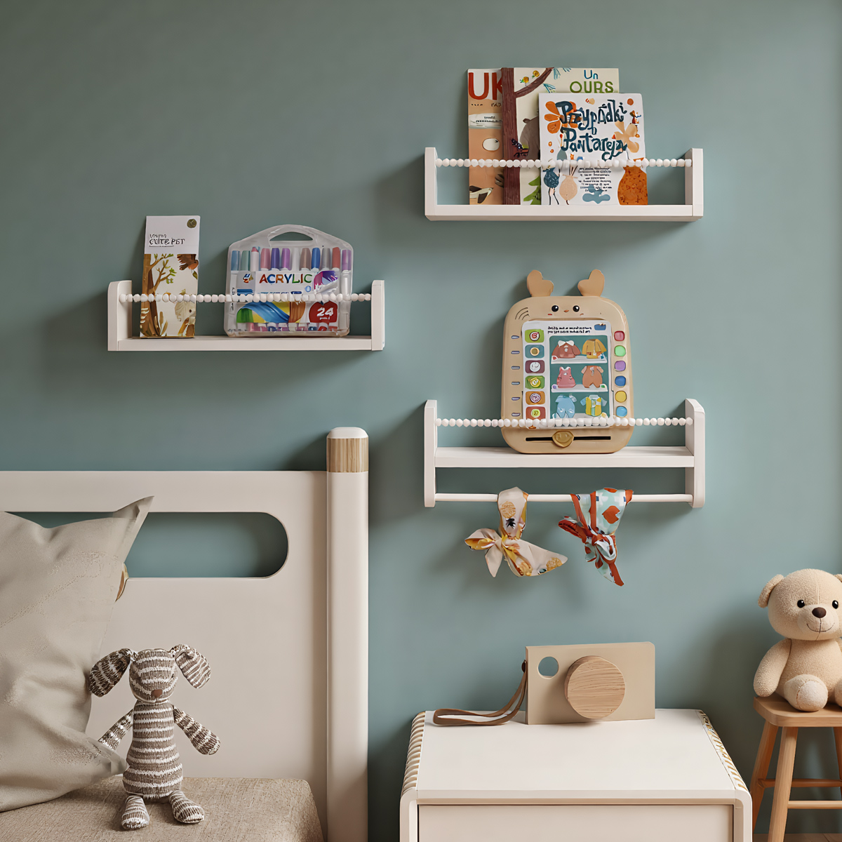 Półki wiszące na książki do po – Baby Nursery Bookshelf recenzja i cena